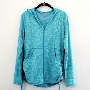 Pink Lotus fitted zip-up hoodie